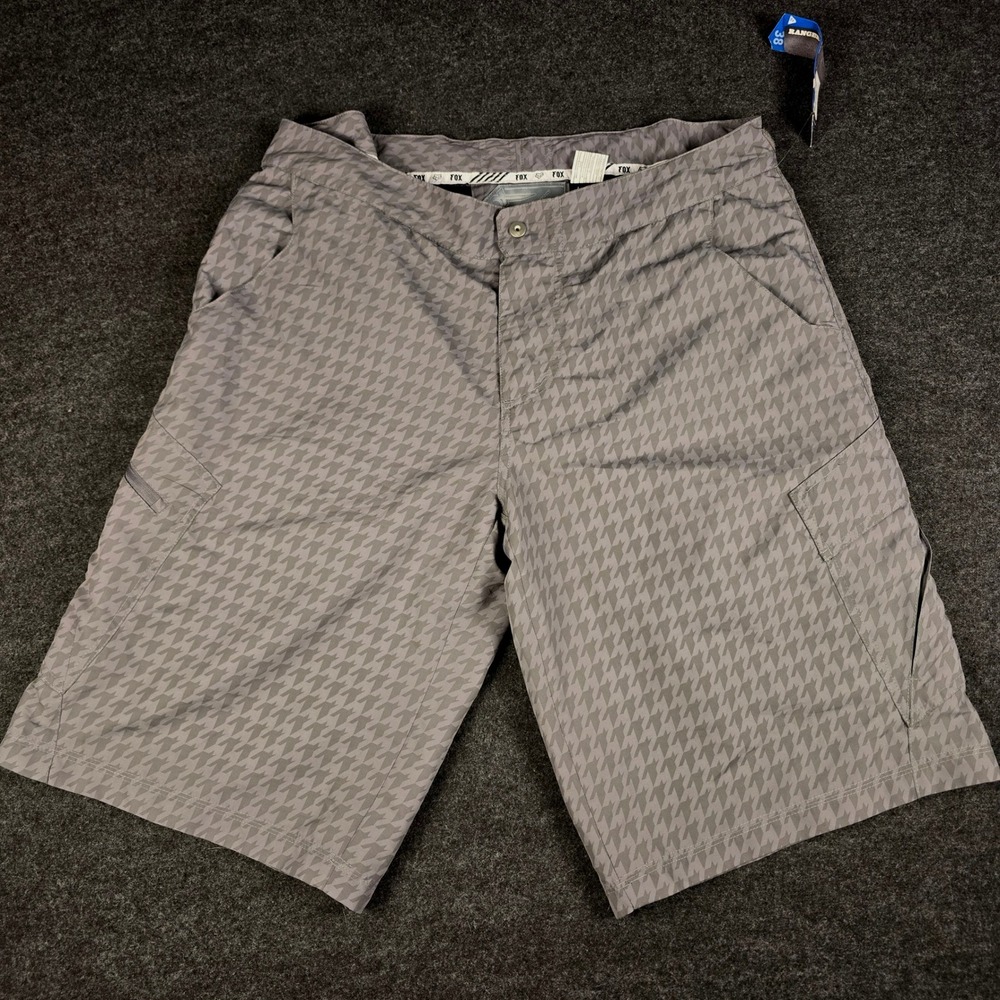 Fox Racing Ranger MTB Shorts Mens 38 Graphite Houndstooth Padded Liner NWT